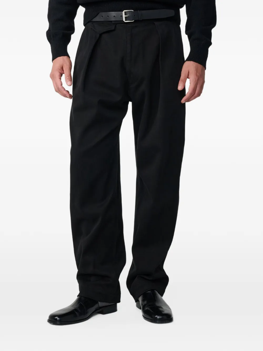 Studio Nicholson Poole pleated trousers Zwart