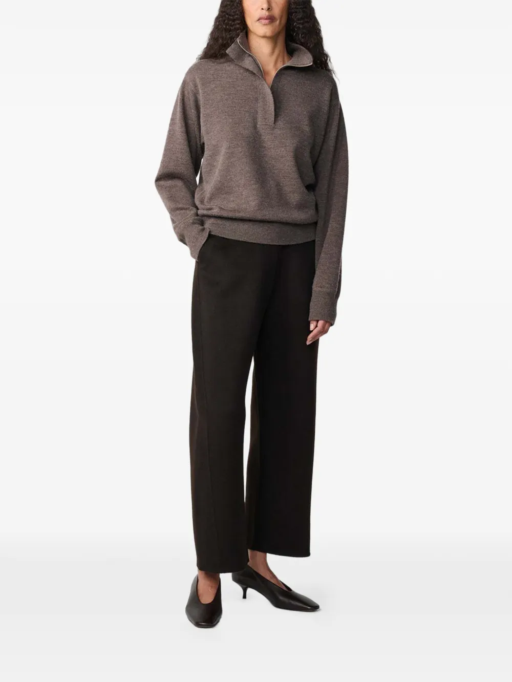 Studio Nicholson Myrtle curved-leg trousers Bruin