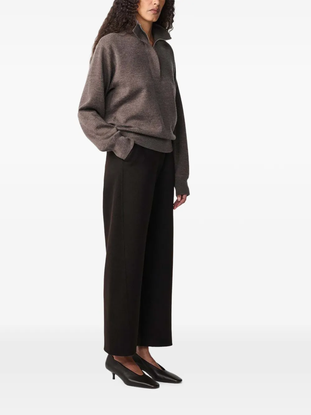 Studio Nicholson Myrtle curved-leg trousers Bruin