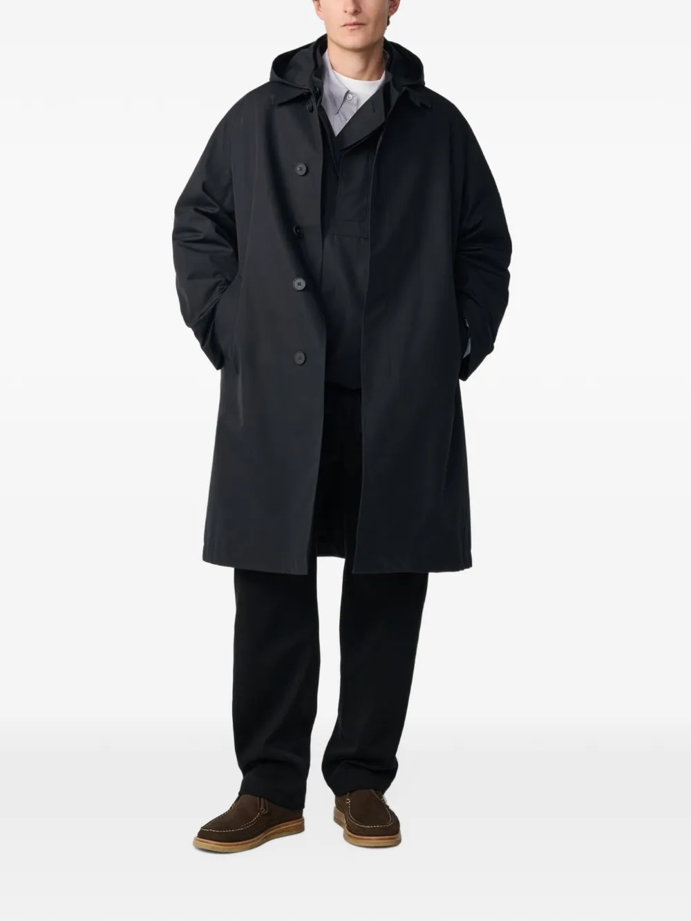 Studio Nicholson Marlborough trench coat Zwart