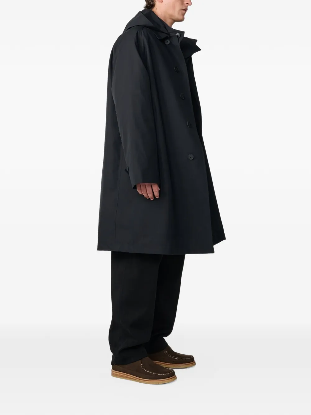 Studio Nicholson Marlborough trench coat Zwart