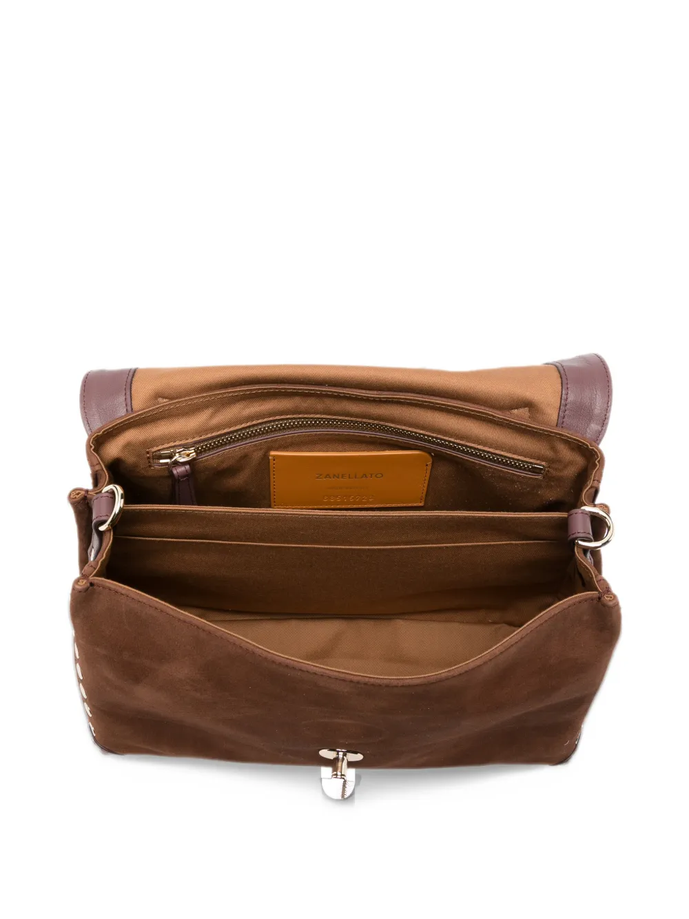 Zanellato Postina stud-embellished leather bag Bruin