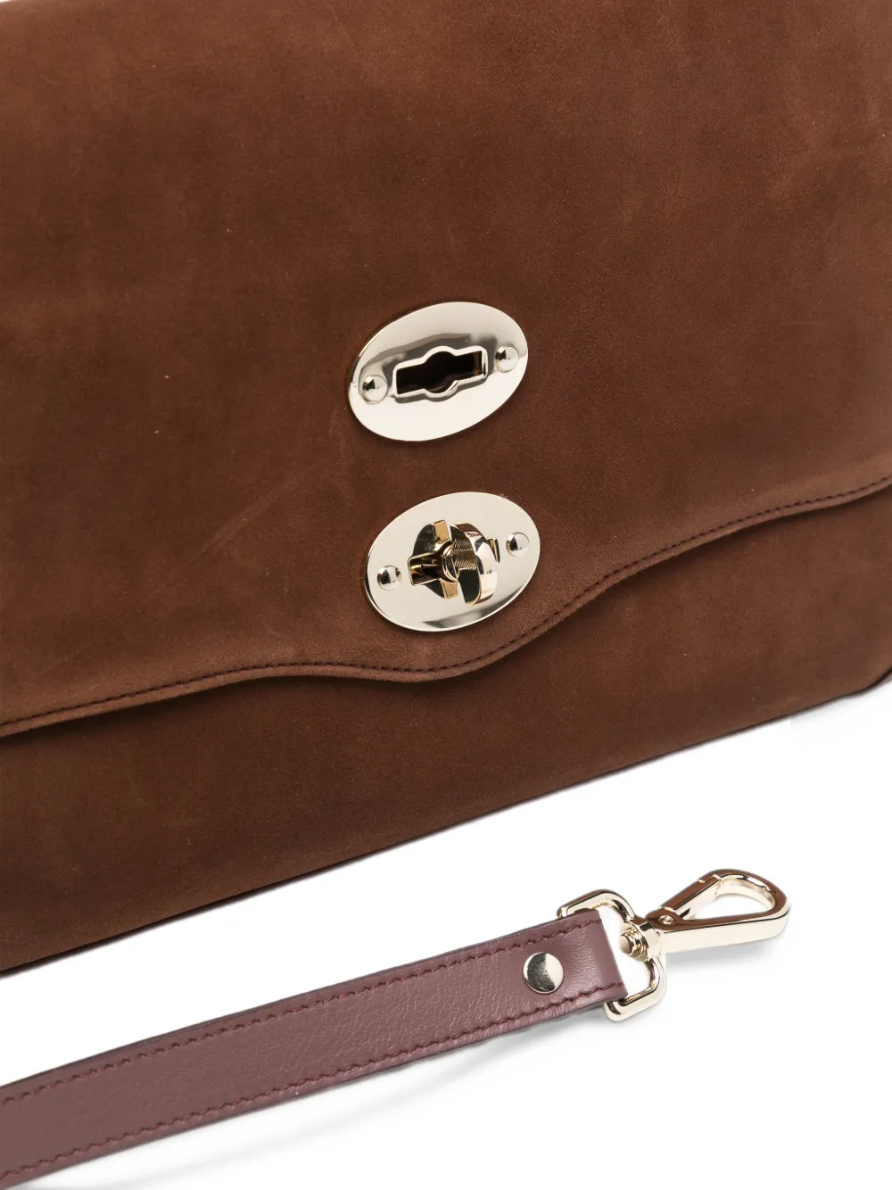 Zanellato Postina stud-embellished leather bag Bruin