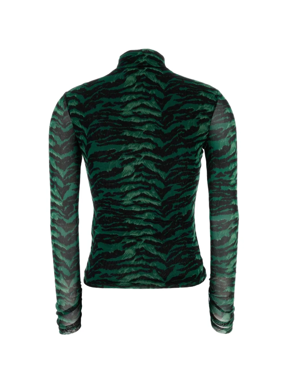 DVF Diane von Furstenberg Logan tiger-print mesh top Groen