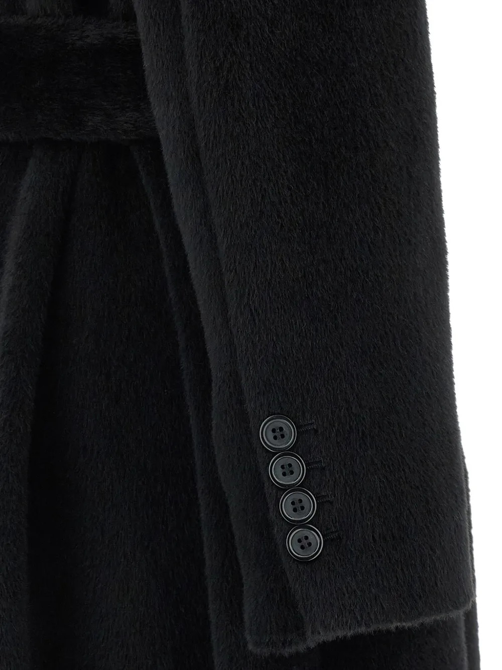 Dolce & Gabbana wide-lapel tie-fastening coat Zwart
