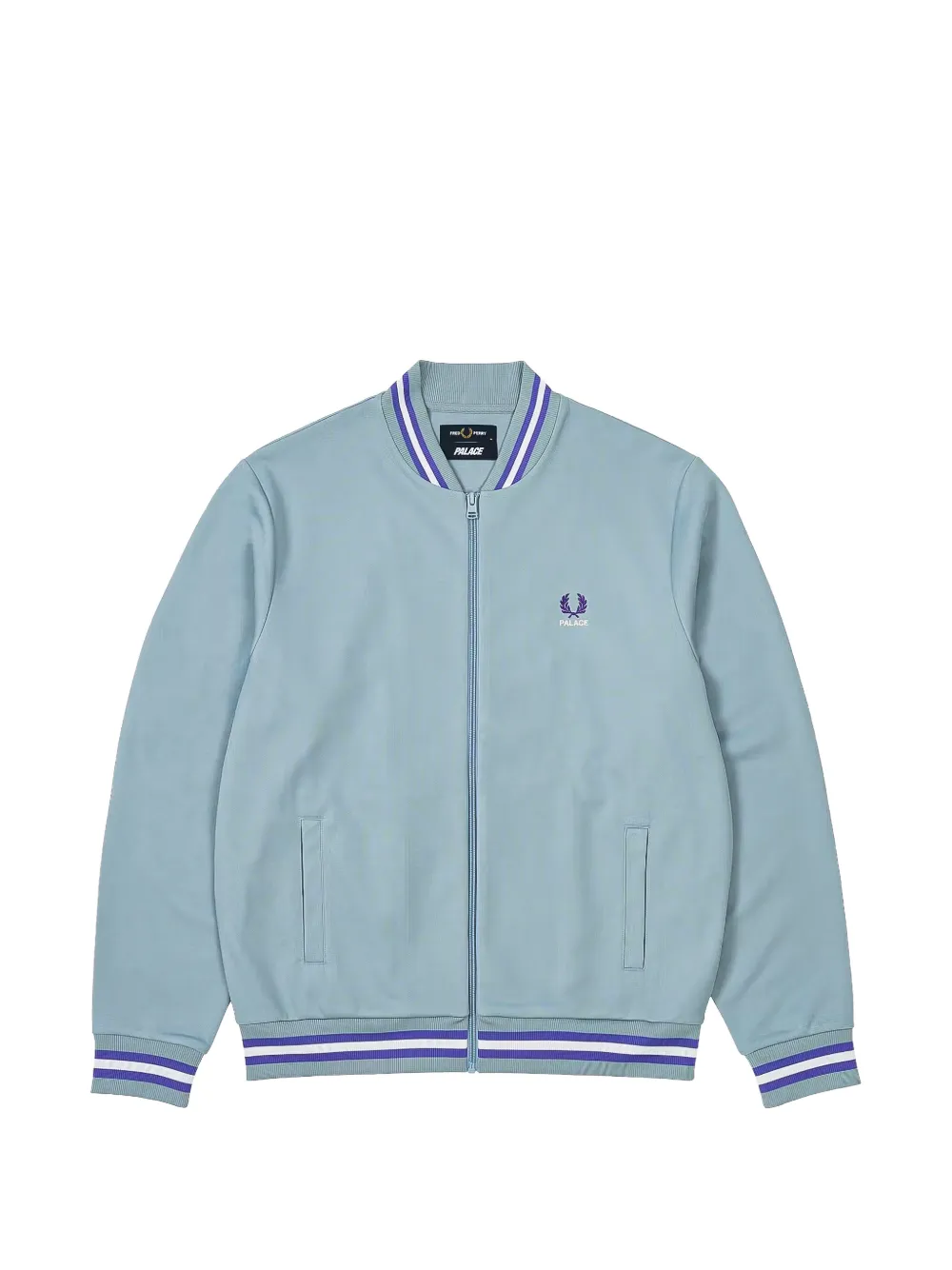 Palace x Fred Perry logo-embroidered track jacket Blauw