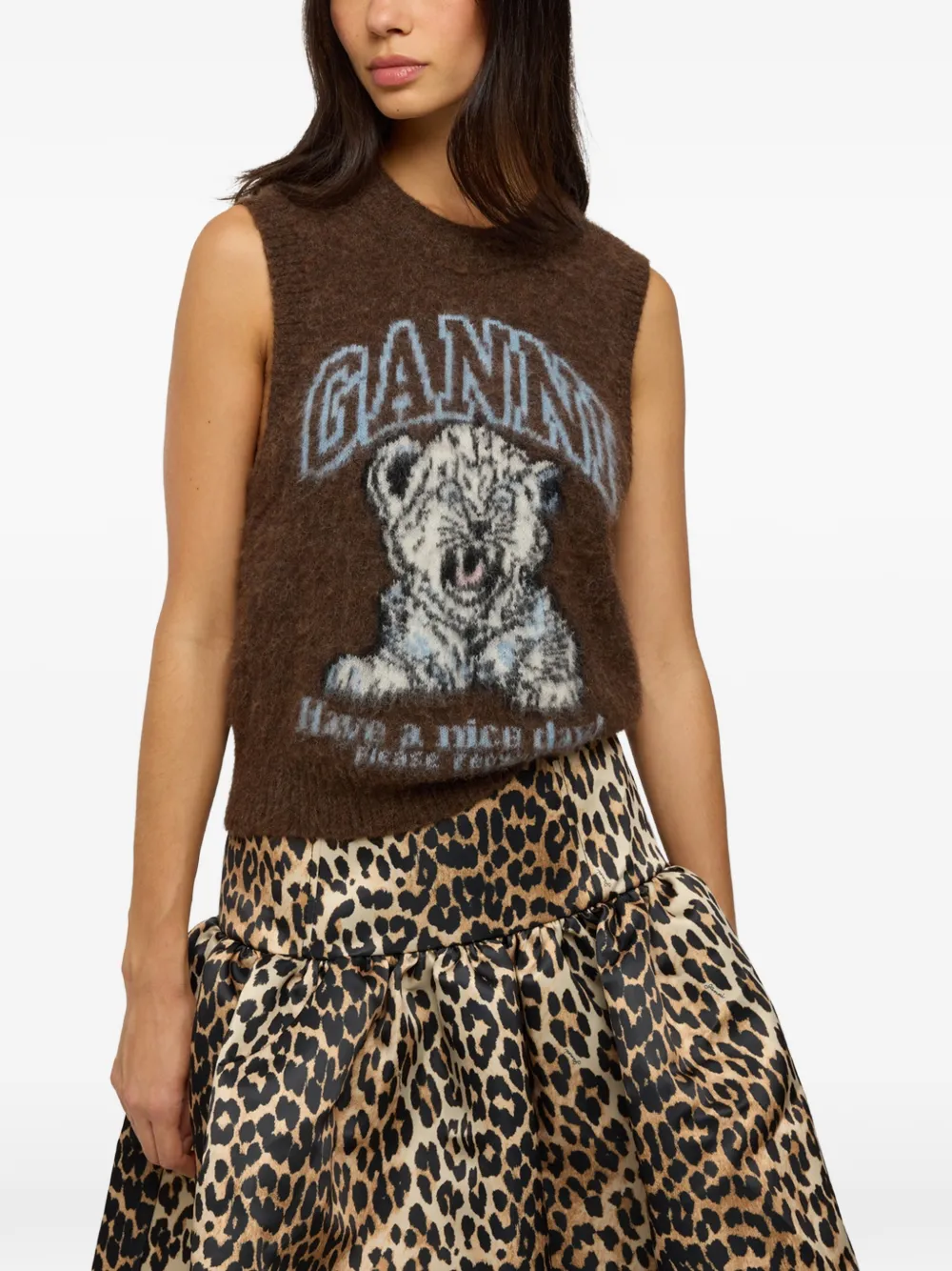 GANNI vest with Tiger Bruin