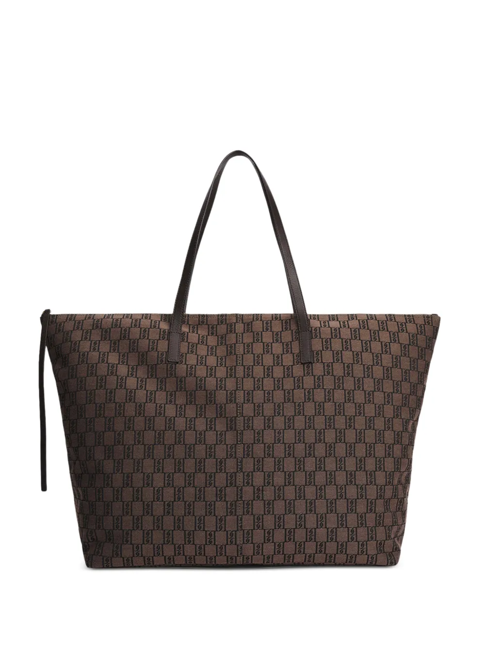 By Malene Birger Carvon monogram-pattern tote bag Bruin
