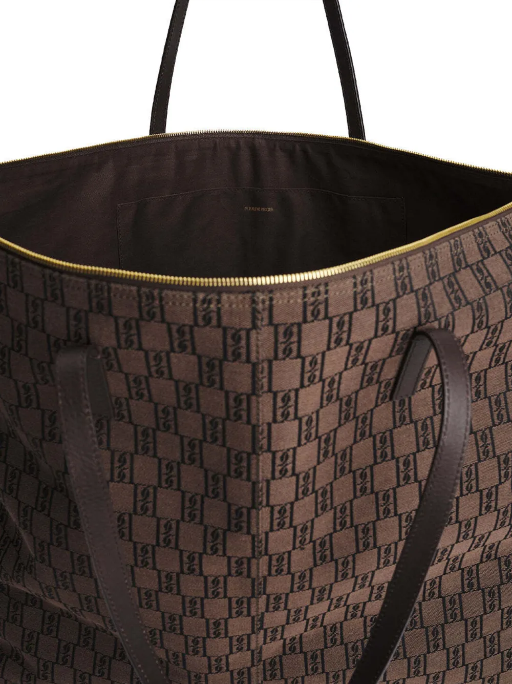 By Malene Birger Carvon monogram-pattern tote bag Bruin