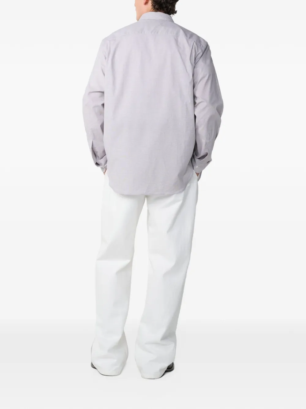 Studio Nicholson Kingston microcheck shirt Grijs