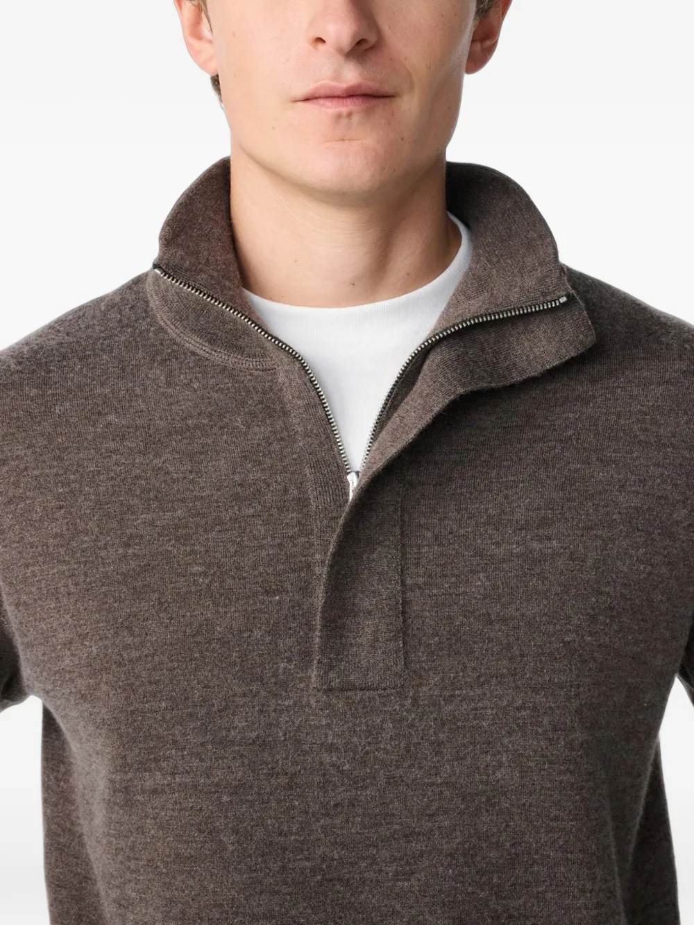 Studio Nicholson Falmouth half-zip sweater Bruin