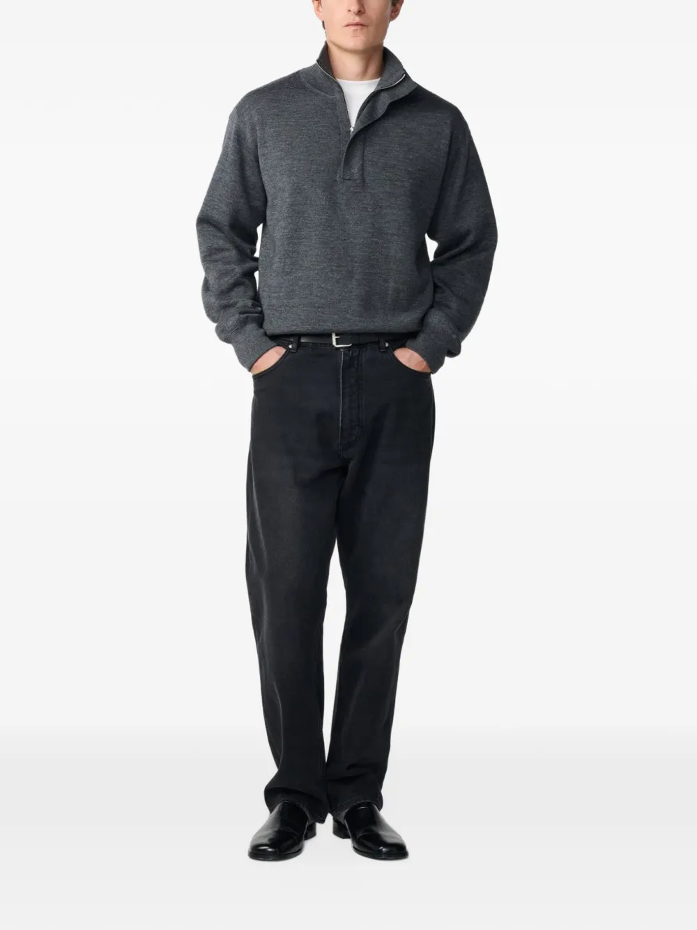 Studio Nicholson Falmouth quarter-zip sweater Grijs