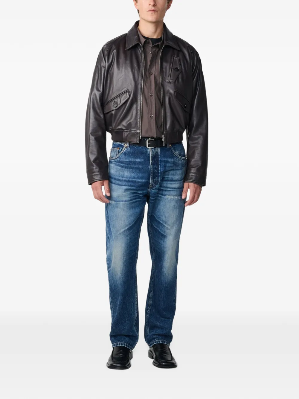 Studio Nicholson Kendal leather jacket Paars
