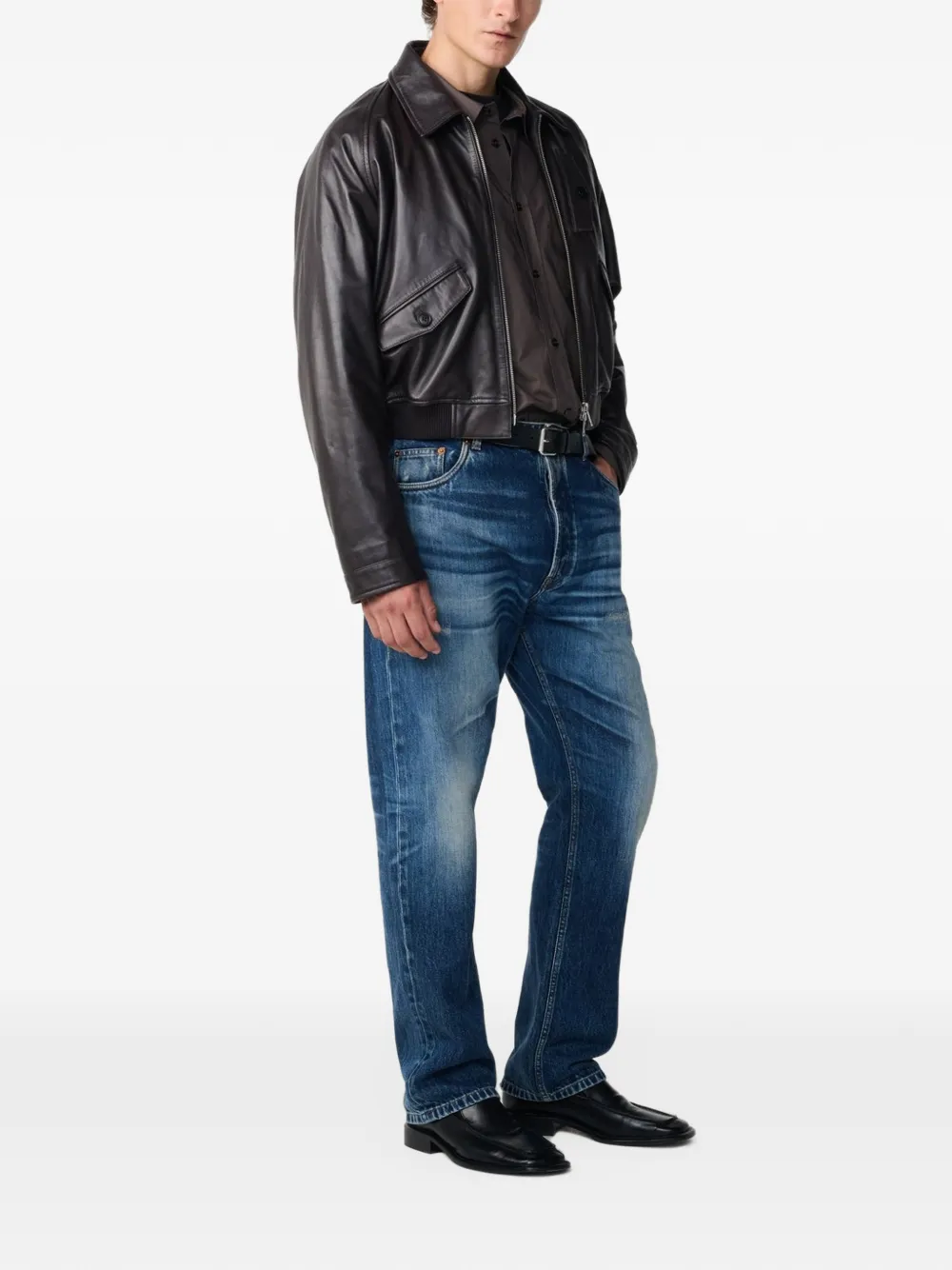 Studio Nicholson Kendal leather jacket Paars