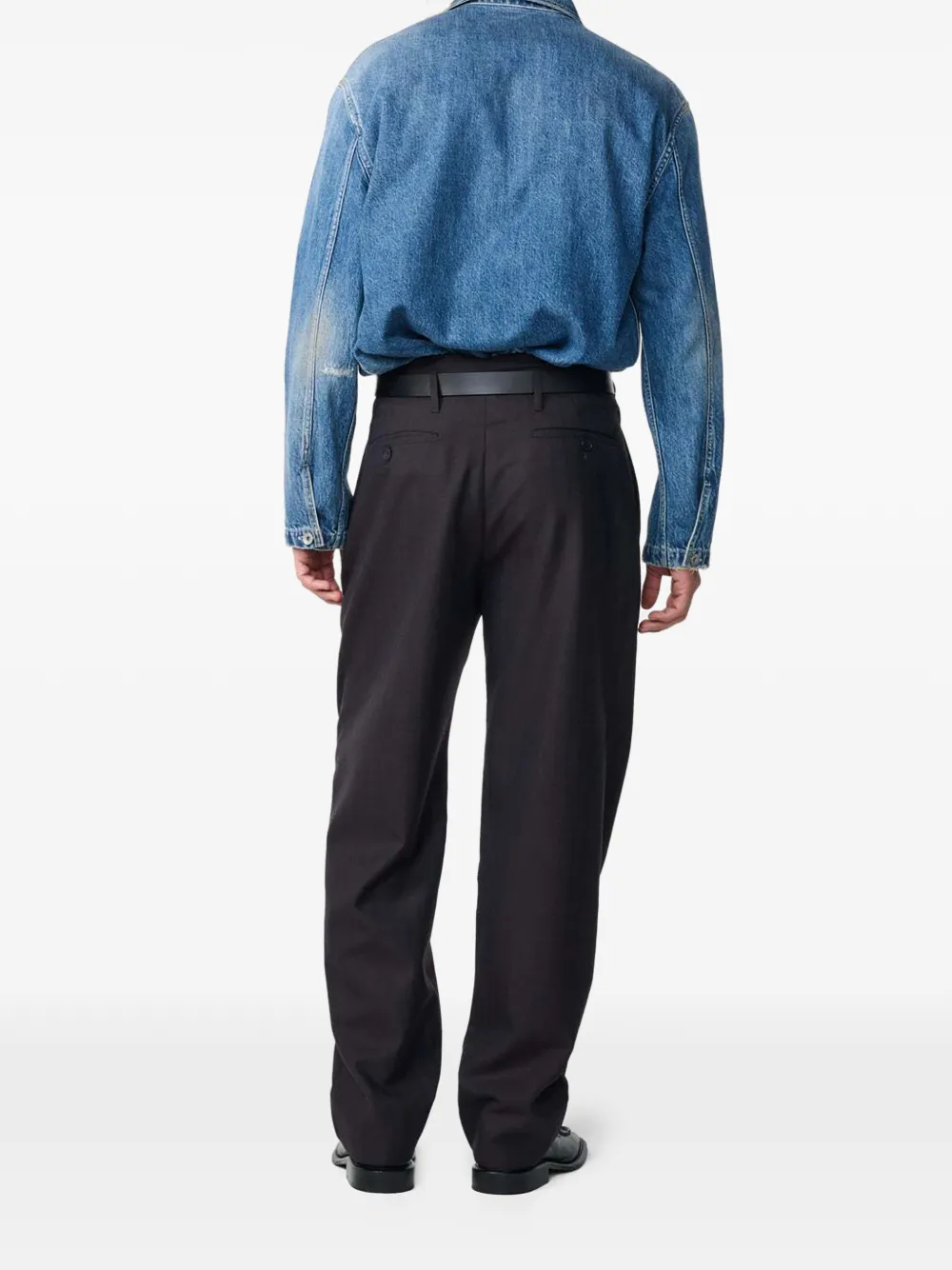 Studio Nicholson pleated wool trousers Zwart