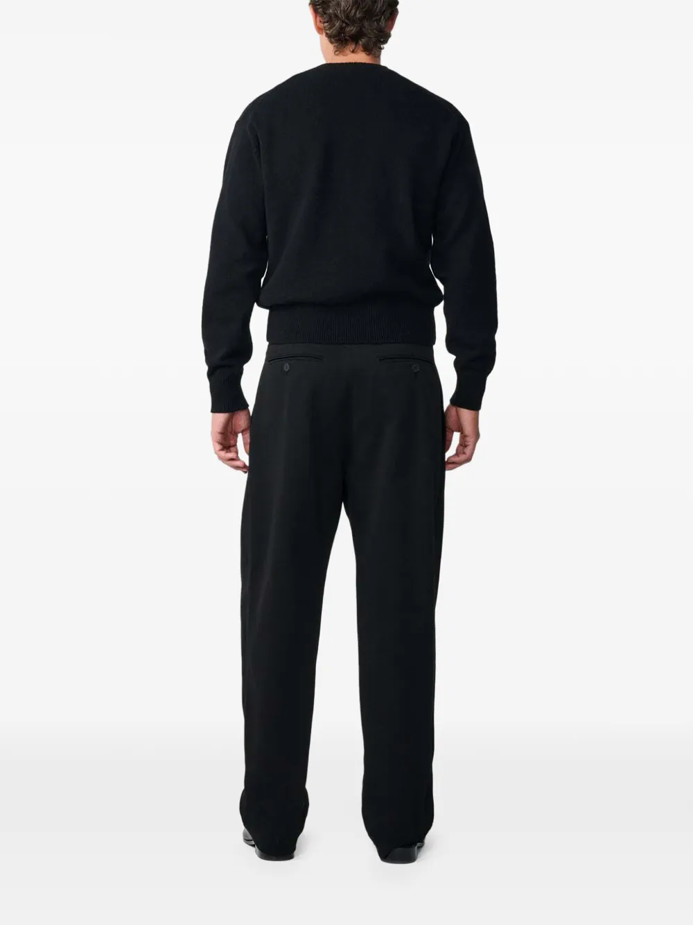 Studio Nicholson Nottingham saddle-sleeve sweater Zwart