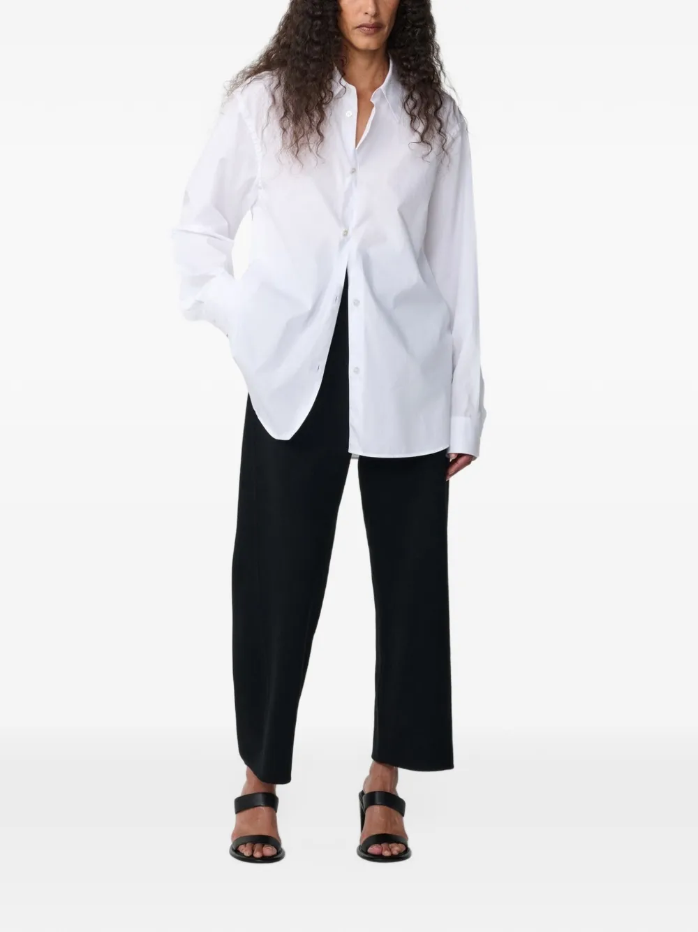 Studio Nicholson Vian sanded cotton shirt Wit