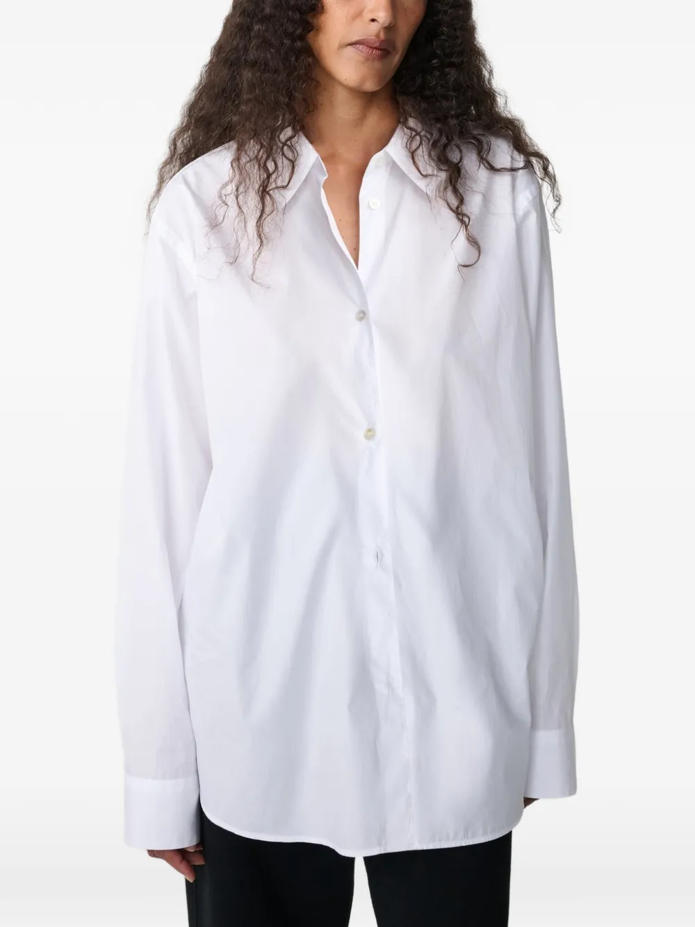 Studio Nicholson Vian sanded cotton shirt Wit