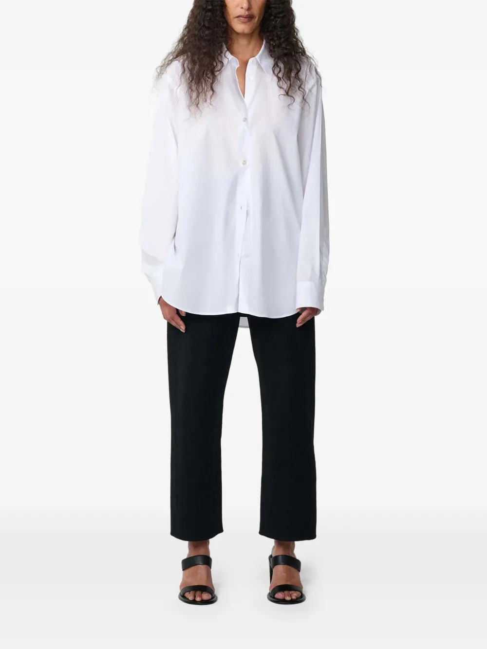 Studio Nicholson Vian sanded cotton shirt Wit