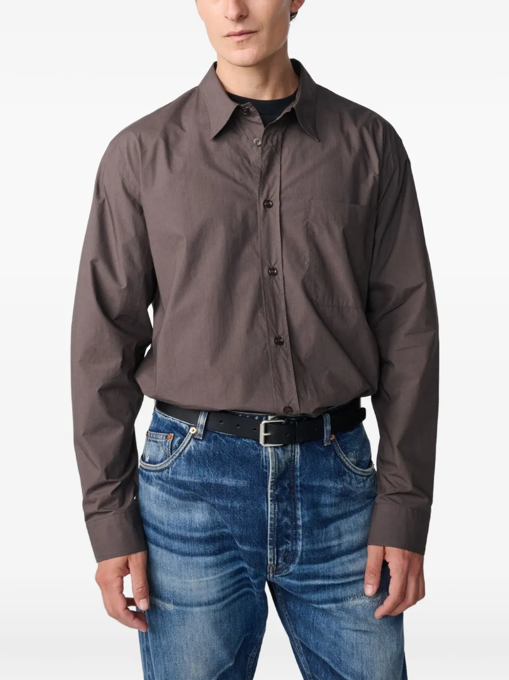 Studio Nicholson Kingston cotton-poplin shirt Bruin
