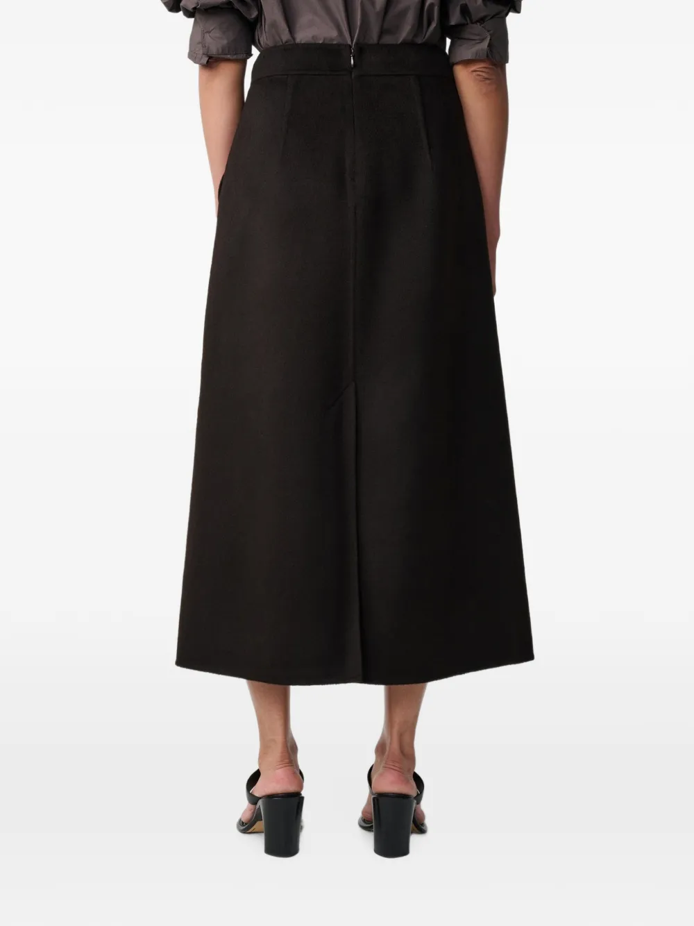 Studio Nicholson Savi A-line wool midi skirt Bruin