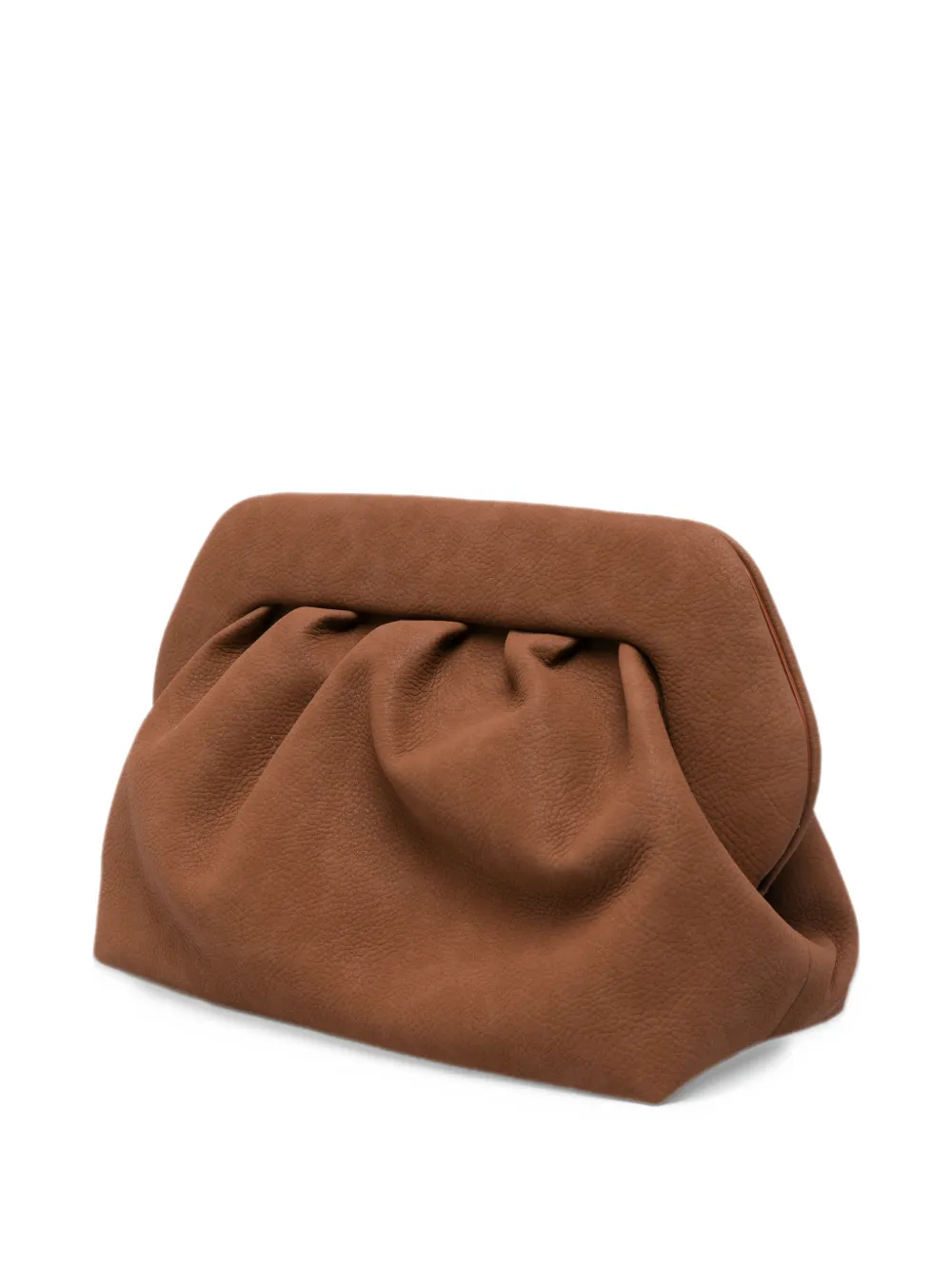 Themoirè Bios ruched clutch bag Bruin