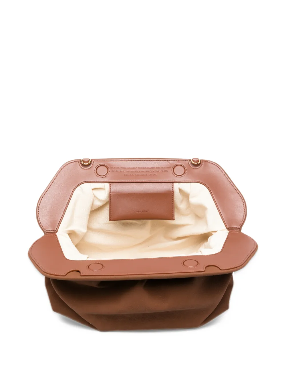 Themoirè Bios ruched clutch bag Bruin