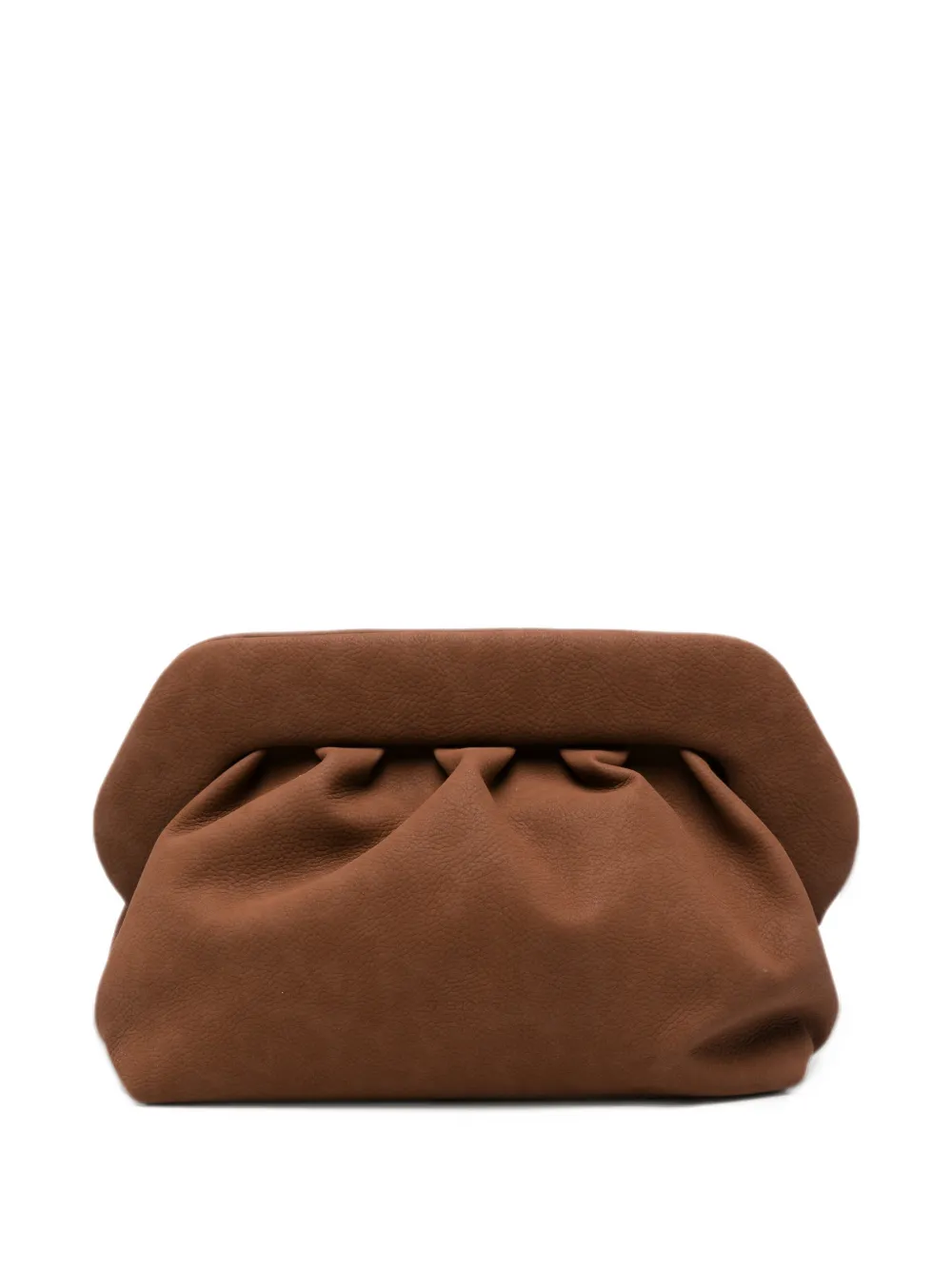 Themoirè Bios ruched clutch bag - Marrone
