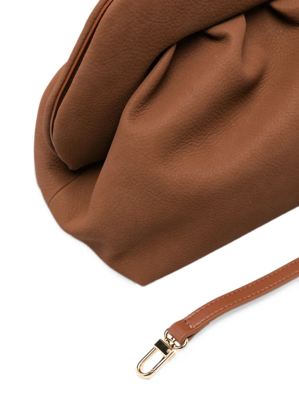Themoirè Bios ruched clutch bag Bruin