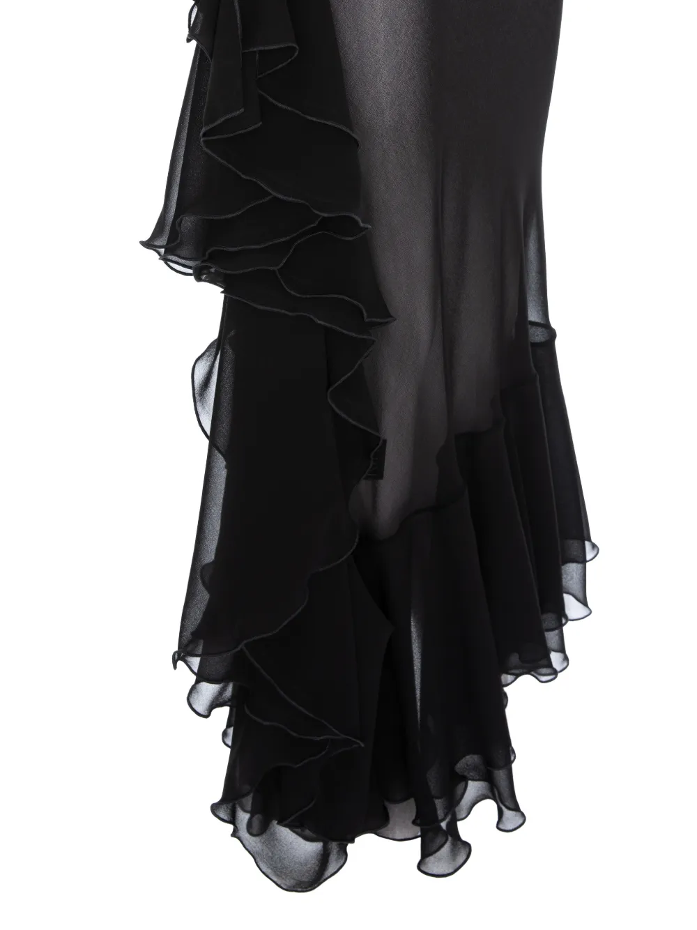 V:PM ATELIER Acosta maxi-jurk met ruches Zwart