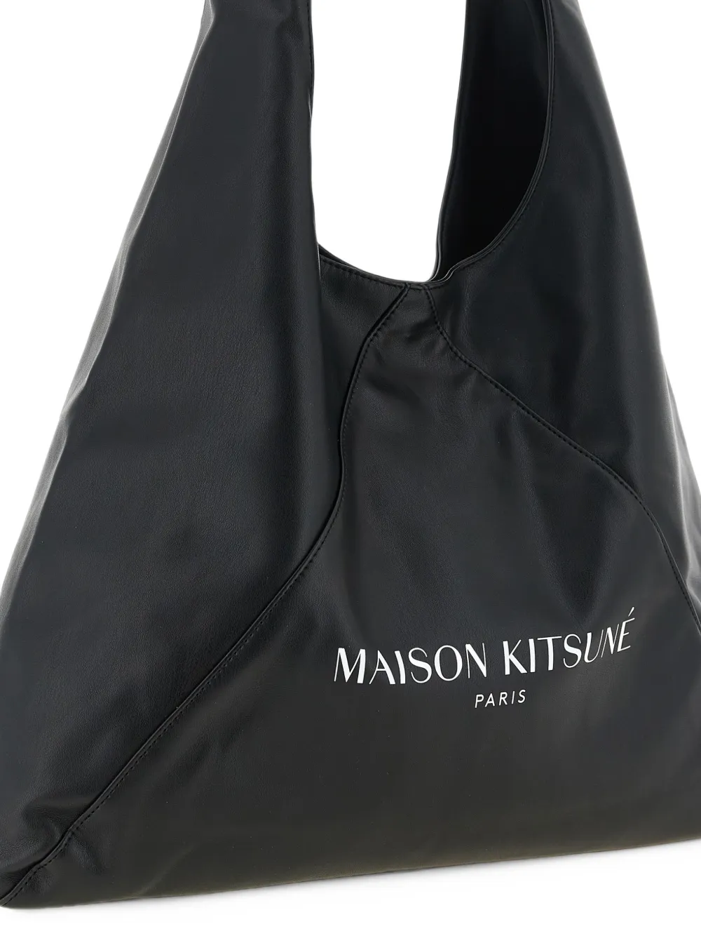 Maison Kitsuné Triangle logo-print shoulder bag Zwart