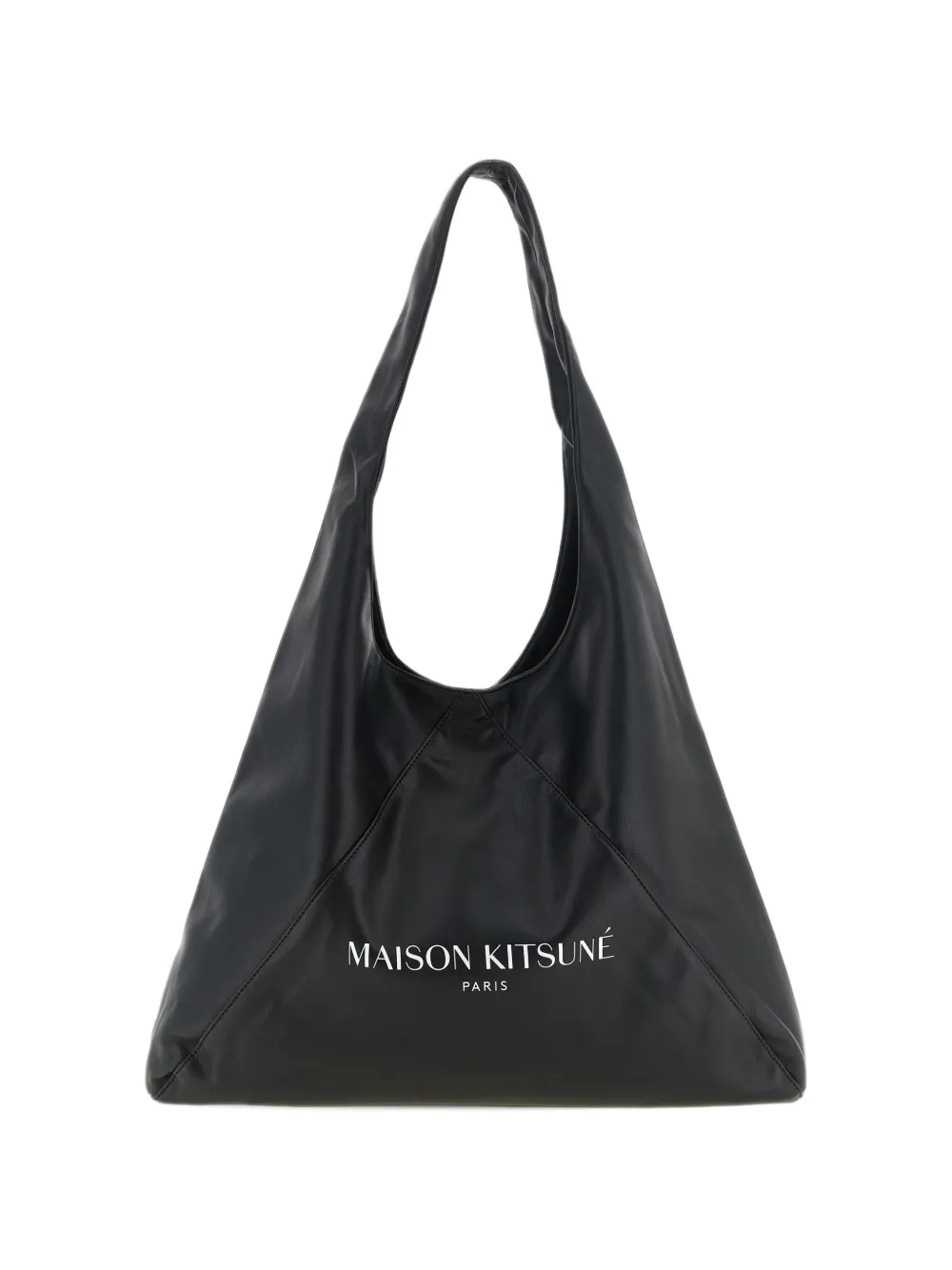 Maison Kitsuné Triangle logo-print shoulder bag Zwart