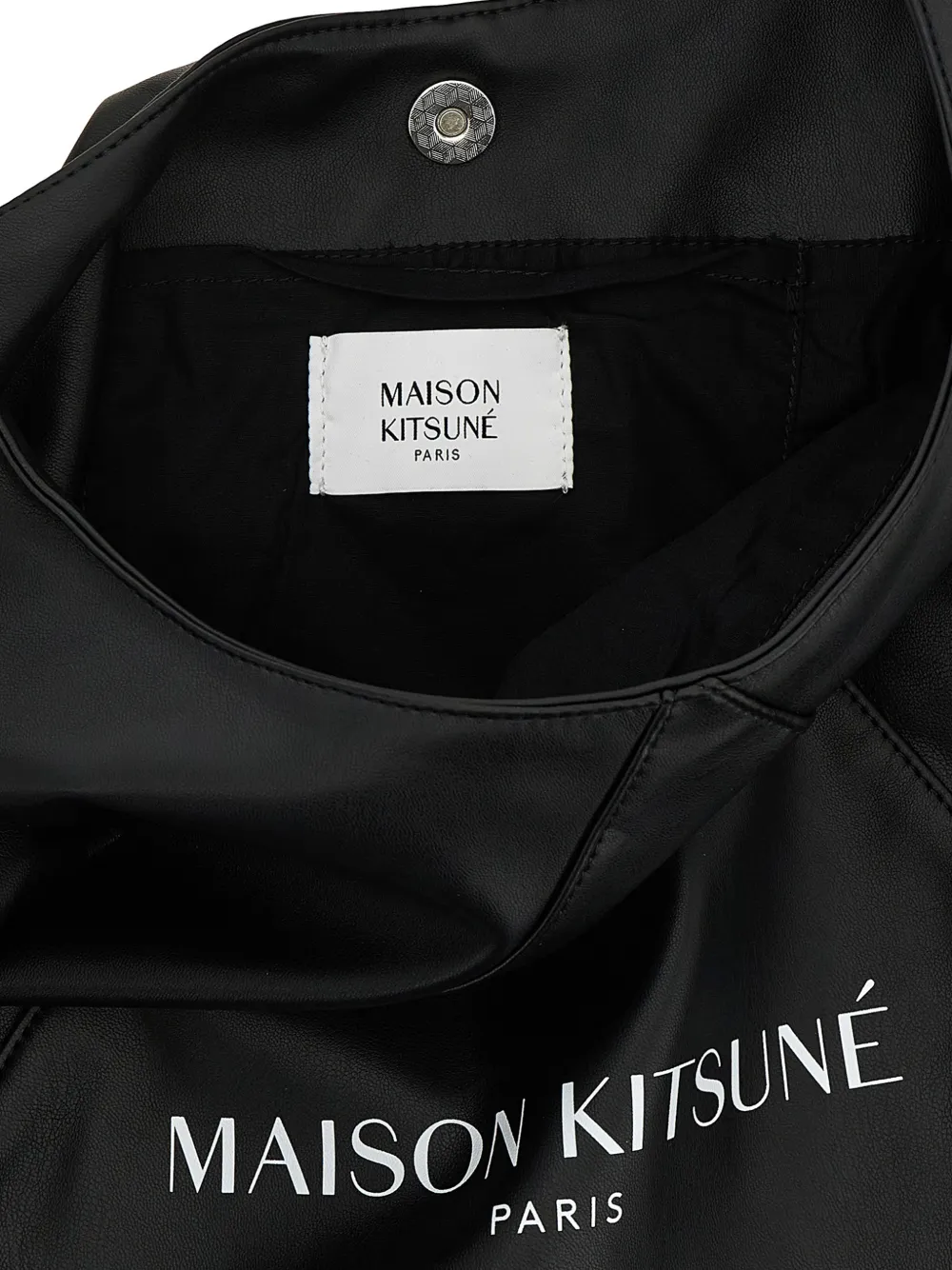 Maison Kitsuné Triangle logo-print shoulder bag Zwart