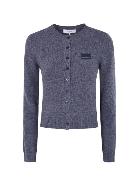 Chloé logo-patch button-down cardigan