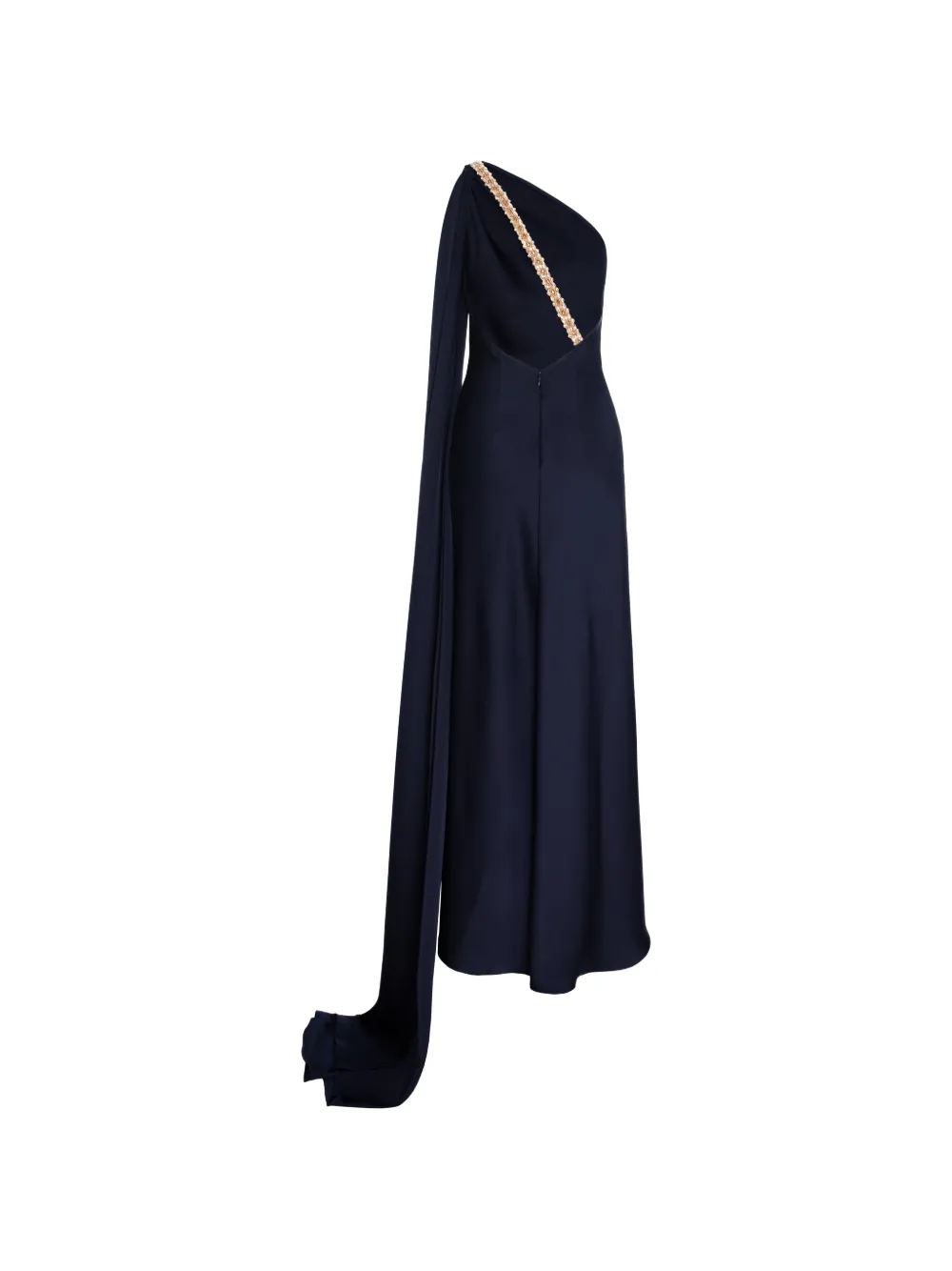 V:PM ATELIER Elle asymmetrische maxi-jurk verfraaid met kristallen Blauw