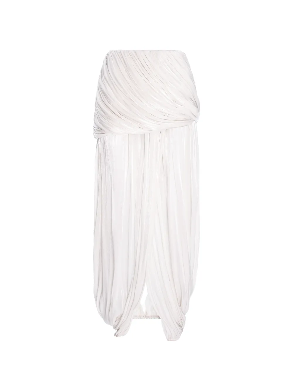 V:PM ATELIER Gonna midi Justine plissettata - Bianco