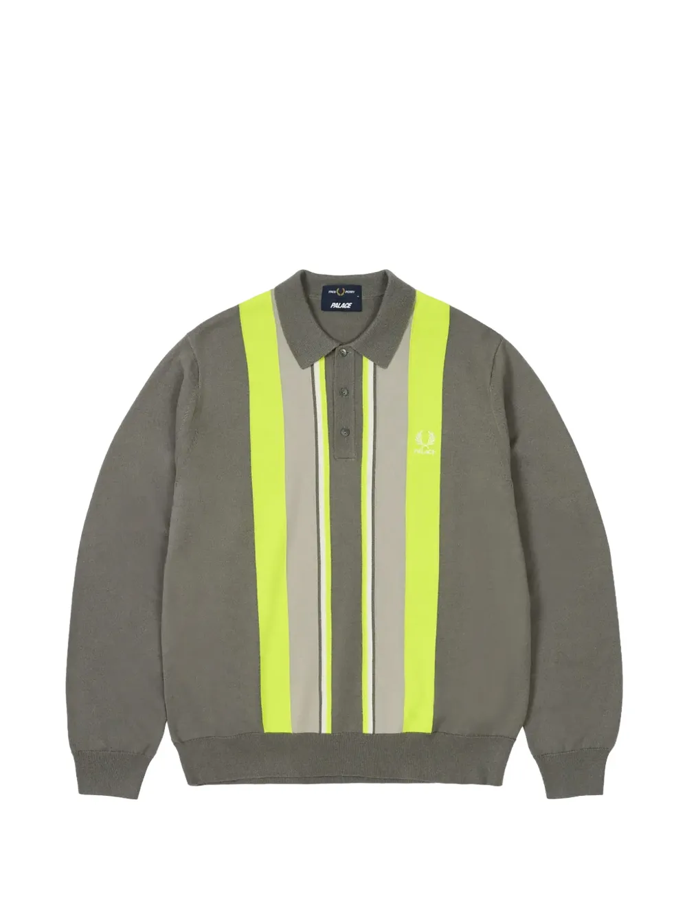Palace x Fred Perry long-sleeve knitted sweater Grijs