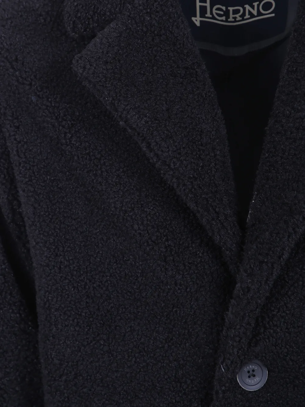 Herno single-breasted bouclé coat Zwart