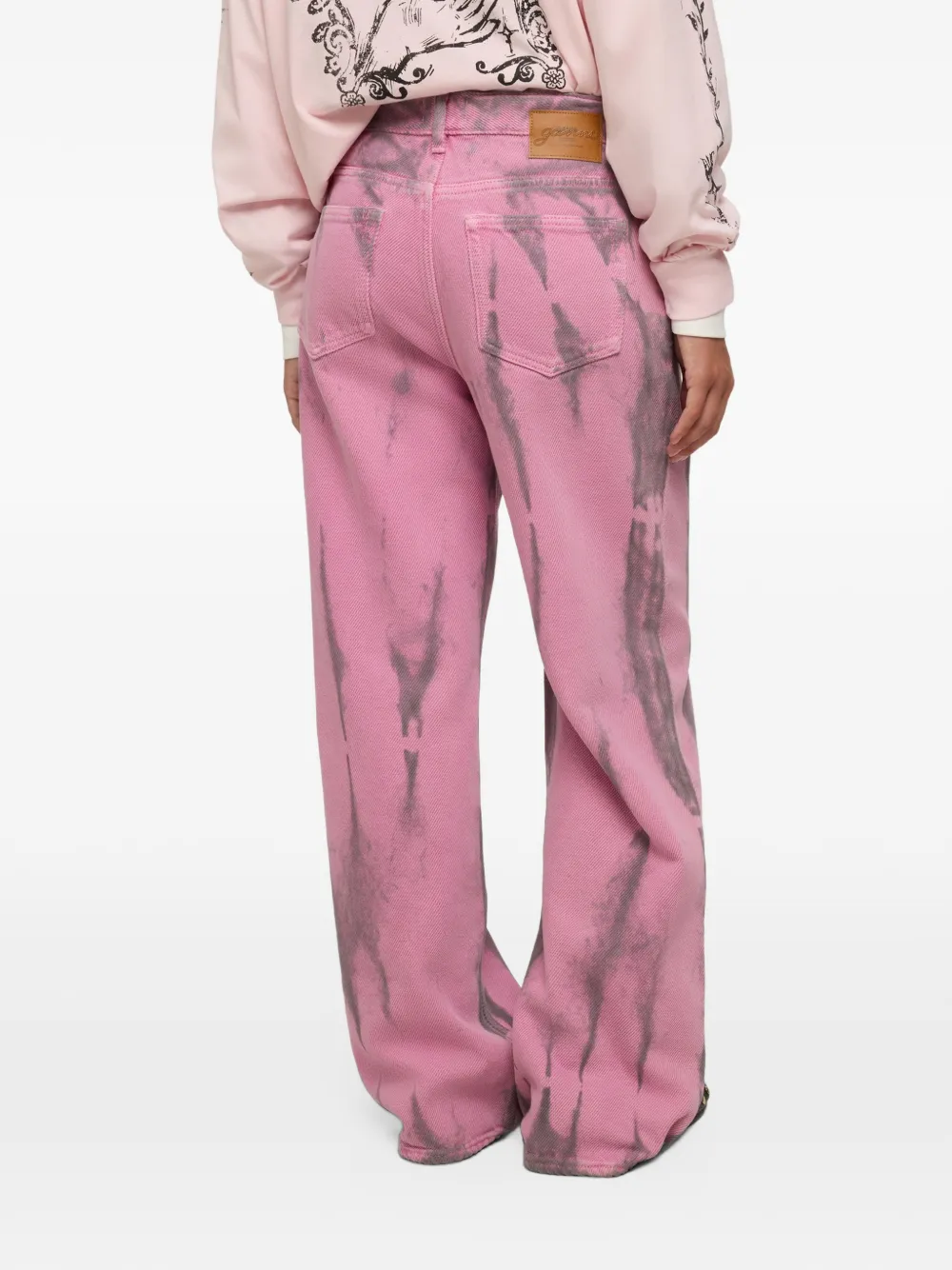GANNI Izey jeans in heavy denim Roze
