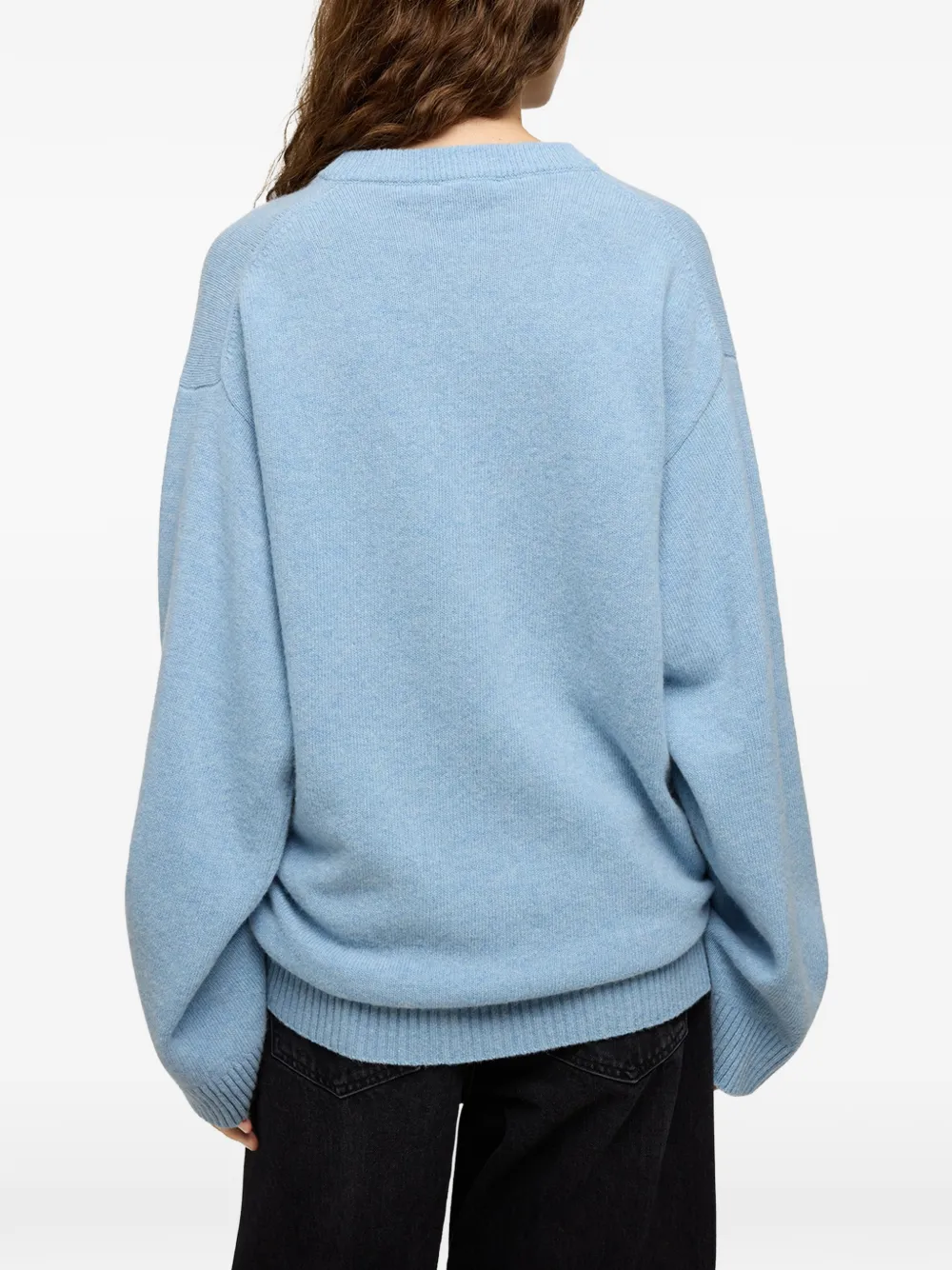 GANNI oversized jumper with Tiger Blauw