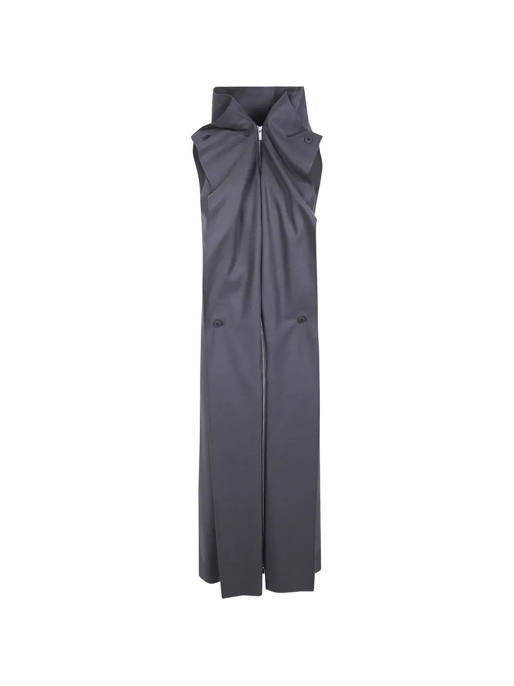 Issey Miyake draped zip-fastening maxi dress - Grau