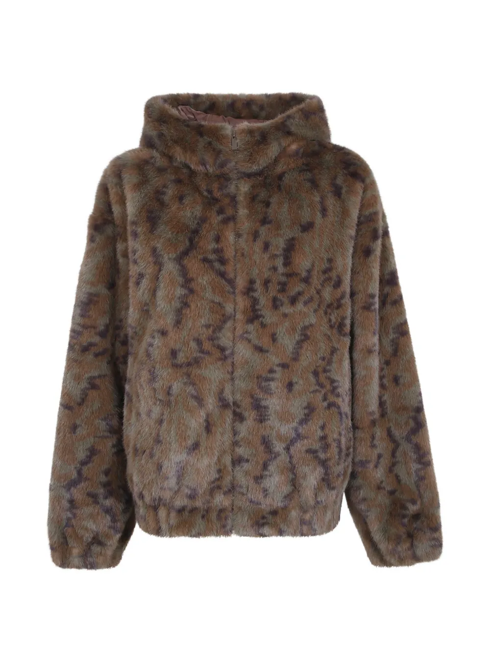 Drôle De Monsieur faux-fur hooded jacket Groen