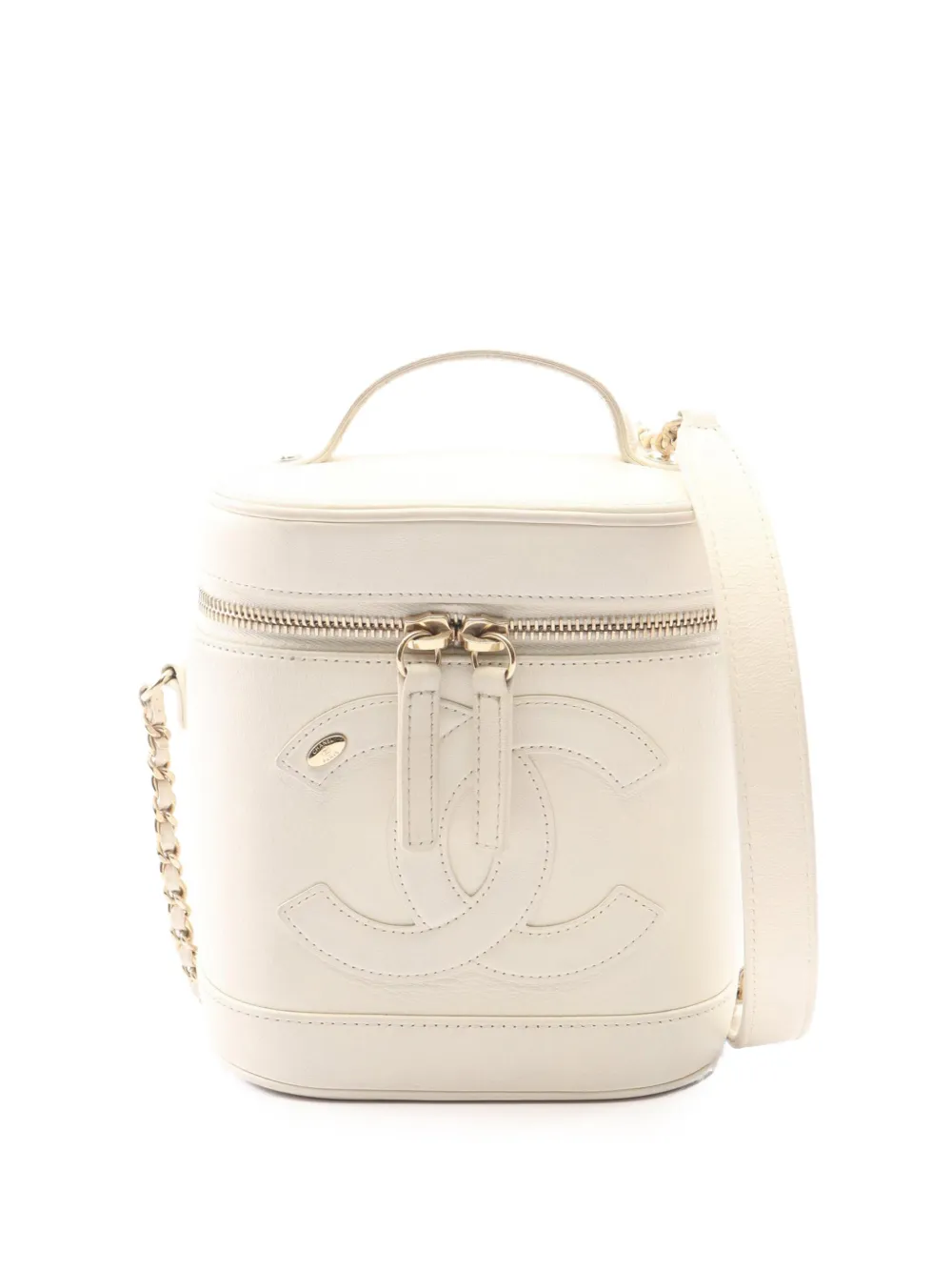 CHANEL Pre-Owned 2019 Lambskin CC Mania Case vanity bag - Weiß