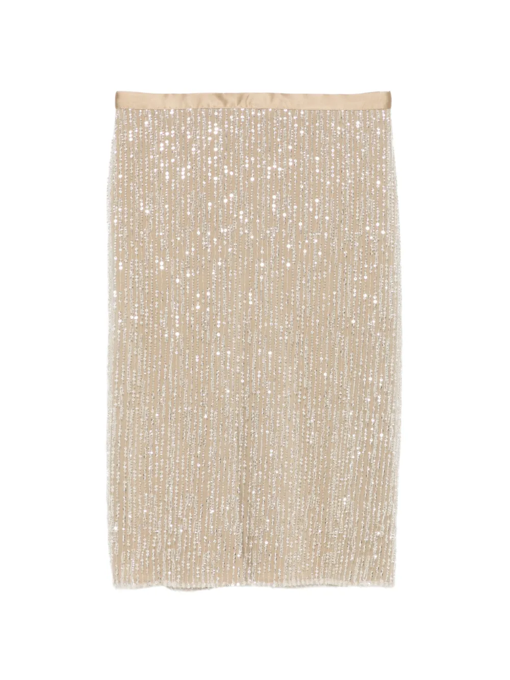 AMI Paris sequin-embellished pencil midi skirt - Neutrals