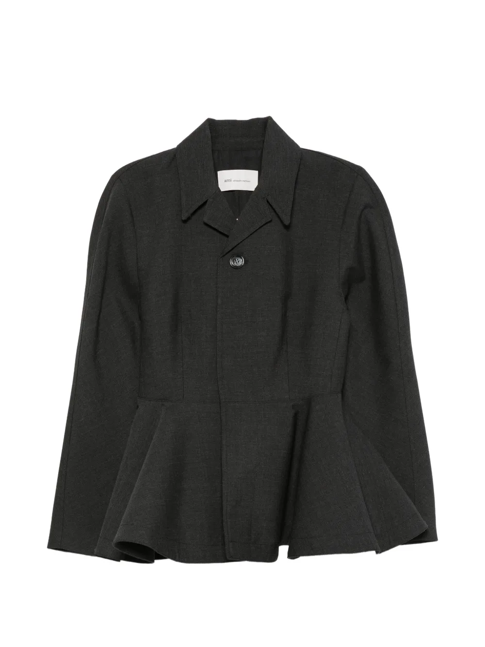 AMI Paris peplum-hem virgin wool jacket - Grey