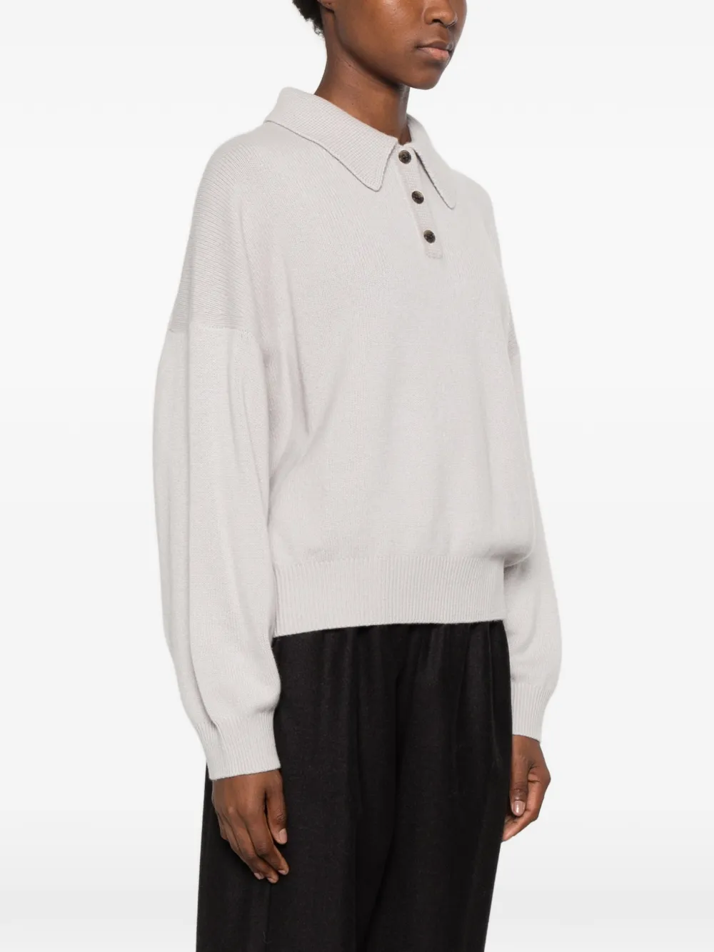 Lisa Yang polo-collar sweater Beige