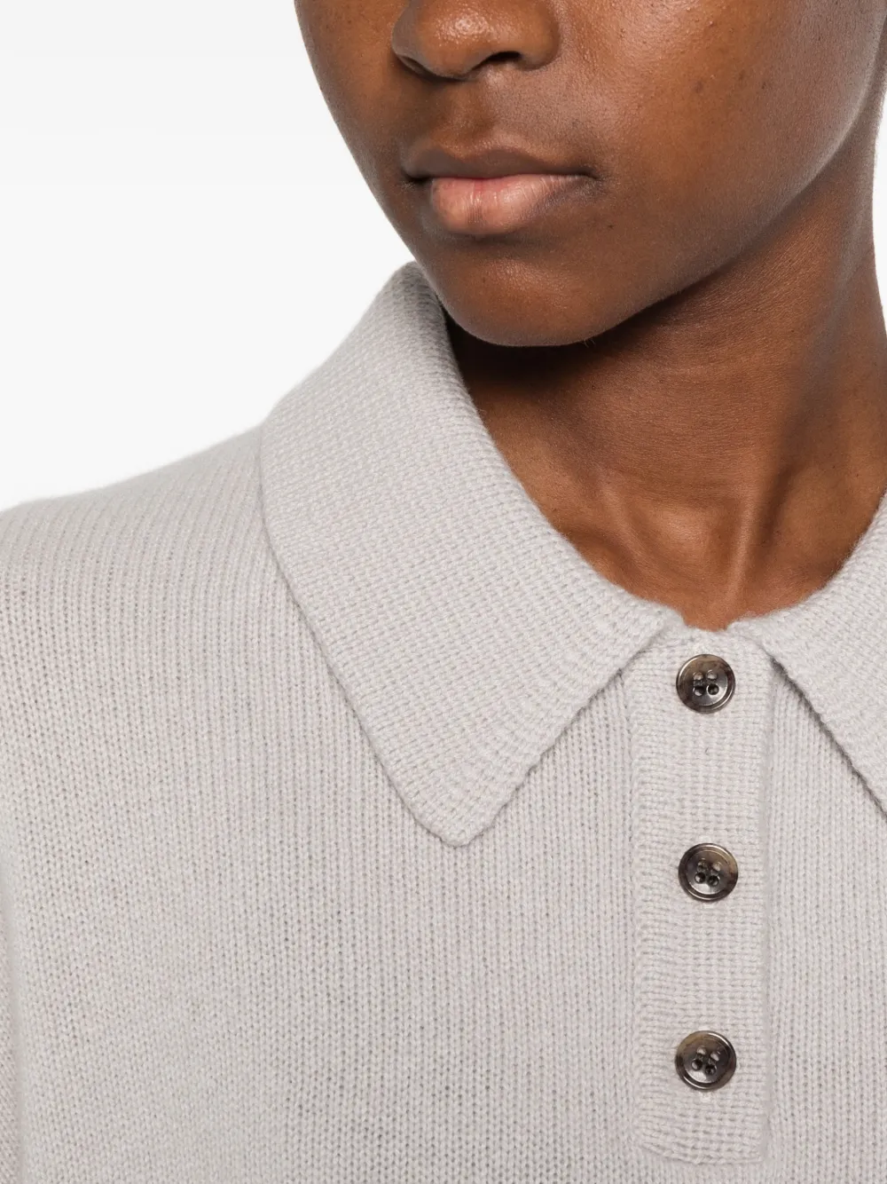 Lisa Yang polo-collar sweater Beige