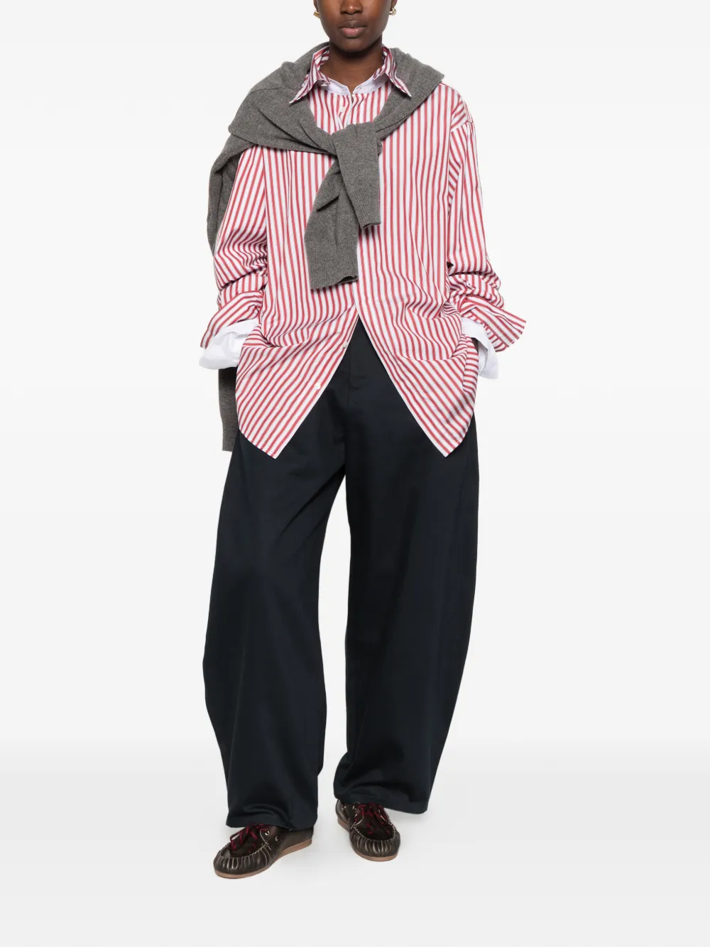 AMI Paris vertical-stripe shirt Wit