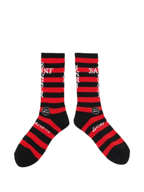SAINT MXXXXXX striped intarsia-knit socks