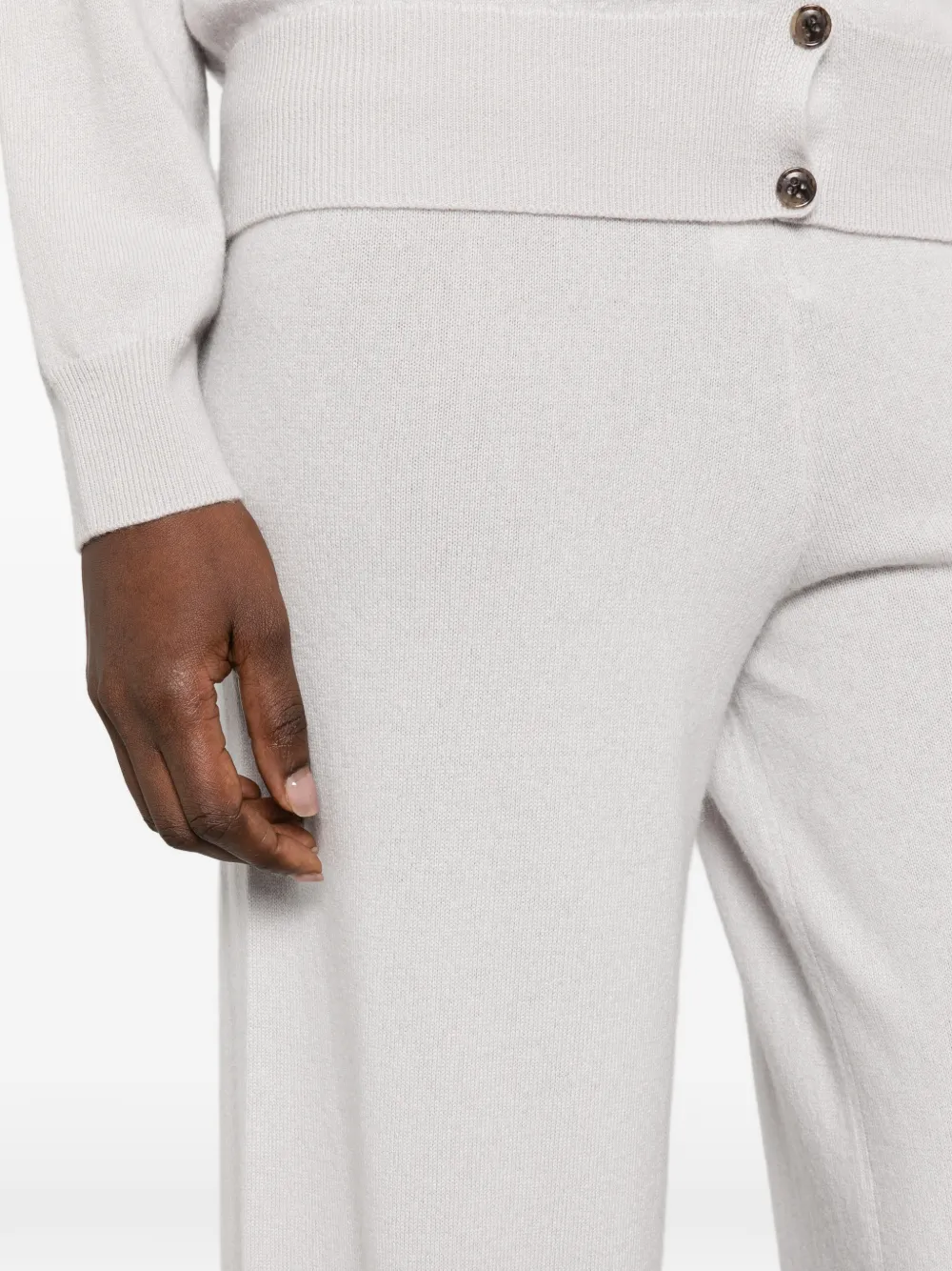 Lisa Yang Sofi drawstring-waist wide-leg trousers Grijs